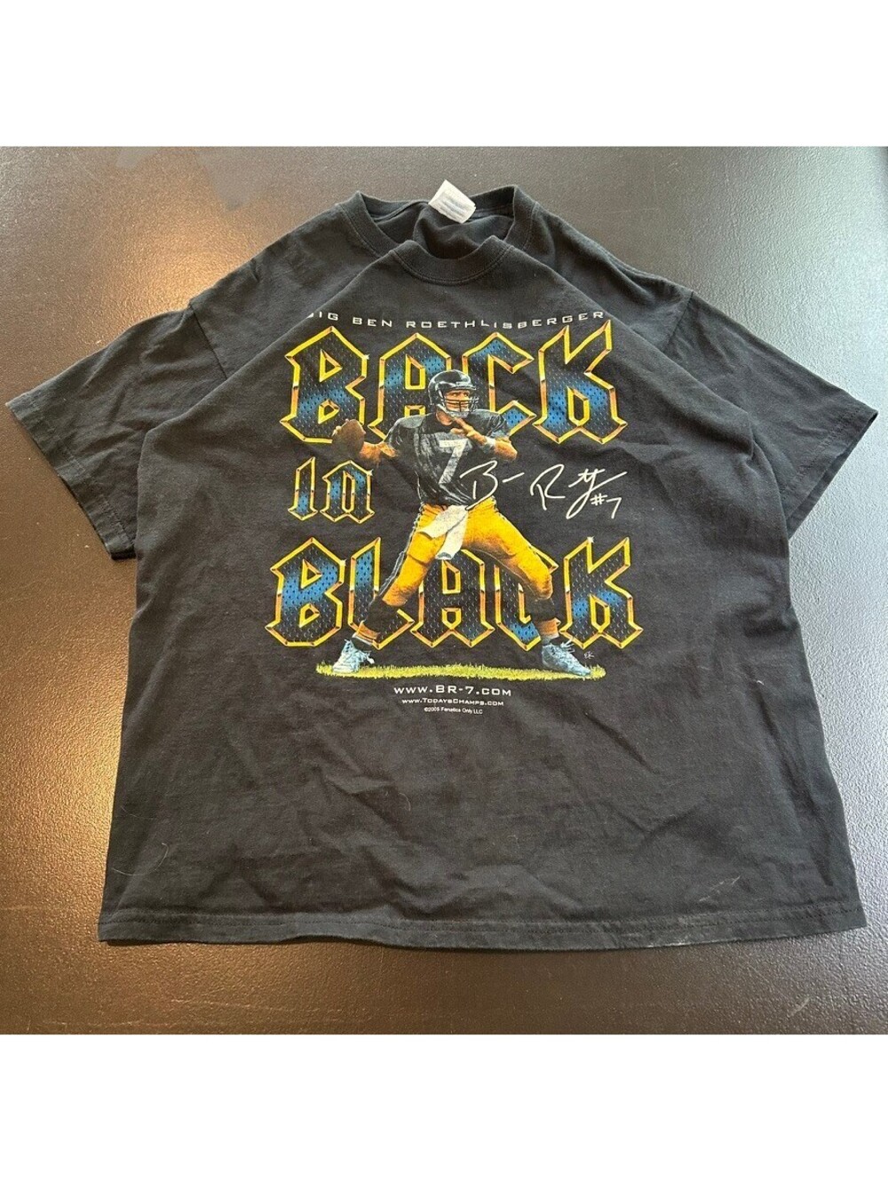 Vintage y2k designer Ben Roethlisberger Back in Black black T-shirt